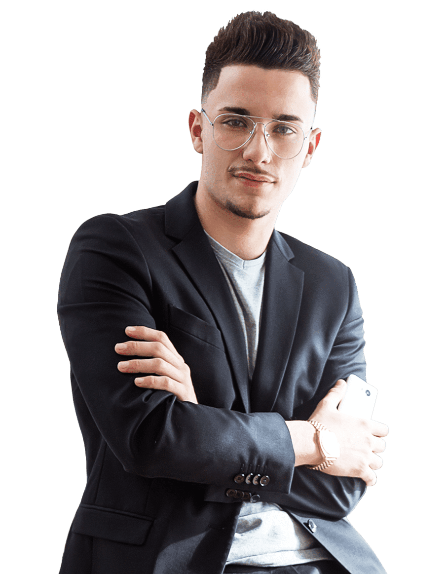 handsome young businessman looking at camera YD2DRPW